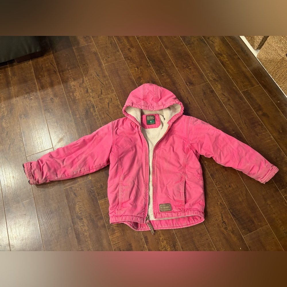 Pink CE Schmidt Workwear jacket girls size S (8)